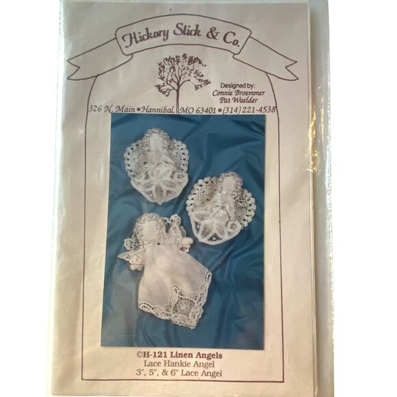 Hickory Stick and Co H121 Linen Angels Pattern 3"-6" Uncut Vintage Lace Hankie - Picture 2 of 5